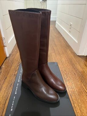 Steven Tall Brown Leather Riding Boots Women’s size 8